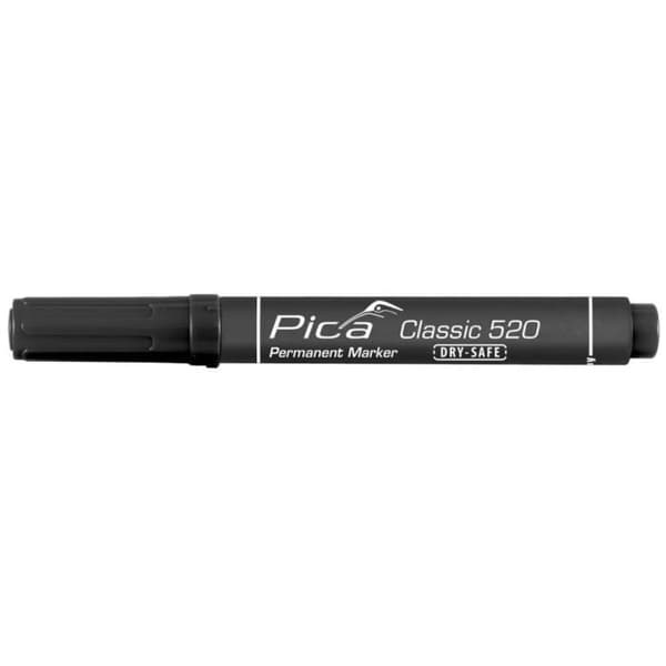 Pica Permanent Markør Dry-Safe Classic 1- 4 mm Rund Sort