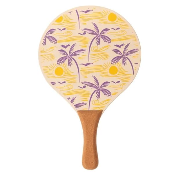 Sandsurfing racket i trä med palmboll Softee - gul