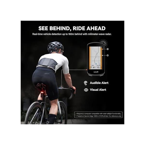 Cykelbaksignal med radar och bromsdetektering