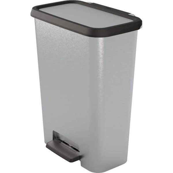 Pedalspand - CURVER - COMPATTA - 50 L - Grå metallook - Polypropylen