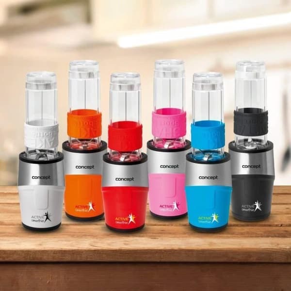 CONCEPT SM3385 smoothie maker ACTIVE SMOOTHIE, tre beholdere, 500 W, sort