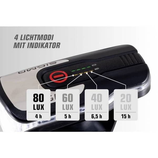LED-lampe - SIGMA - Aura 80Lux - USB genopladelig - Sort