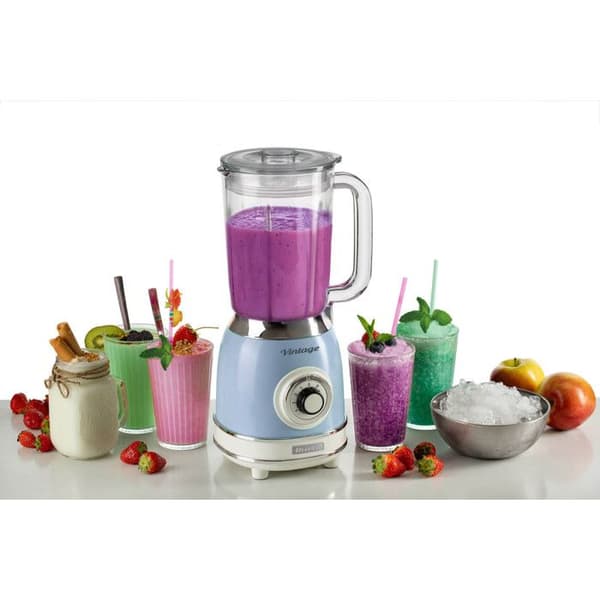 BLENDER VINTAGE GLAS 1000 WATT 583 BLÅ ARIETE