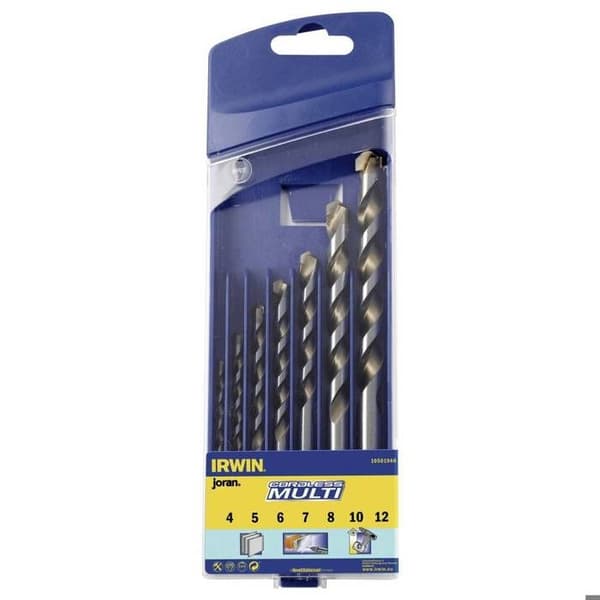 Multi-materiale bor sæt - IRWIN - 10501940 - 7 dele (Ø 4-12 mm) - Multi-materiale - Solgt i pakke