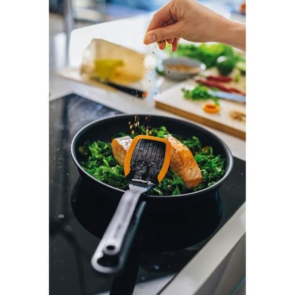 Fiskars Silikonespatel, Længde: 29 cm, Plastik/Silikone, Functional Form, Sort/Orange, - 1027300