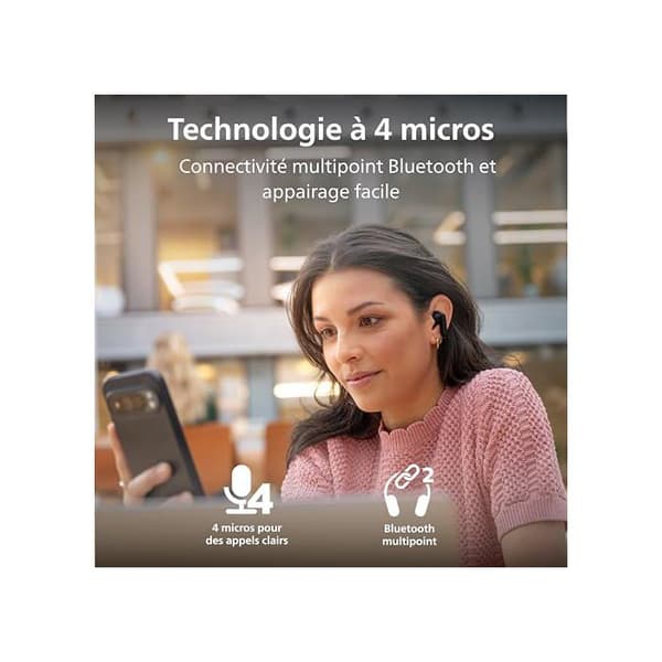 True Wireless hörlurar - PHILIPS - SecureFit - ANC - 36 h batteritid - Bluetooth 6.0