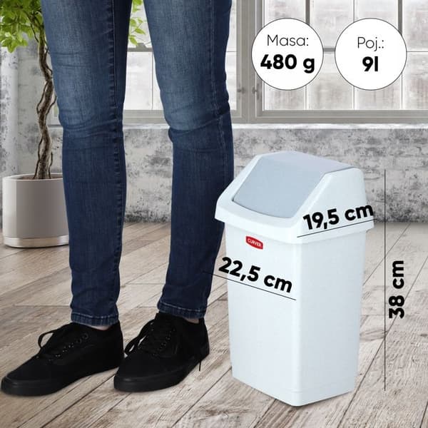 CURVER 9L vippeaffaldsspand i granit - Elegant og holdbart design