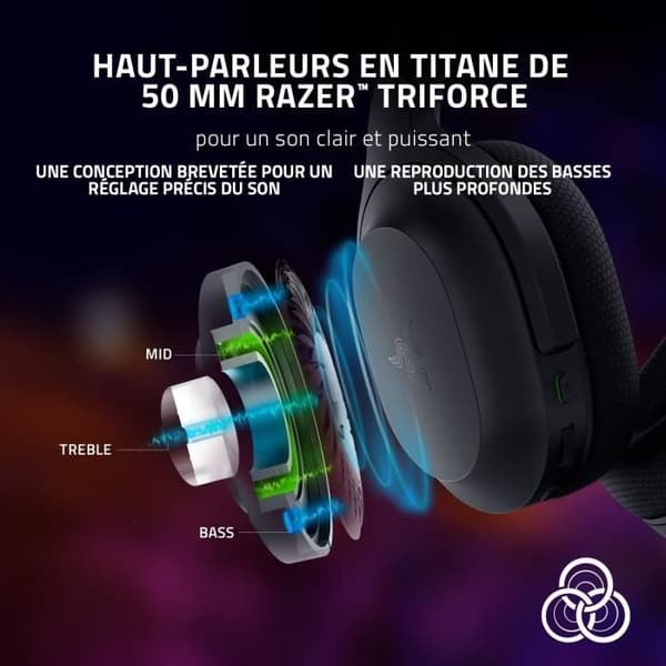Razer BARRACUDA PC headset Multi-platform trådløst gaming headset til pc og mobile enheder