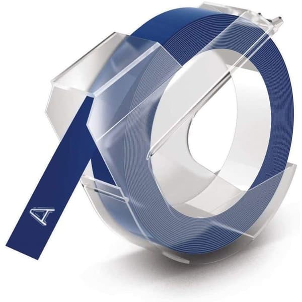 Dymo 3D markeringstape 9mmx3m blank plastik blå