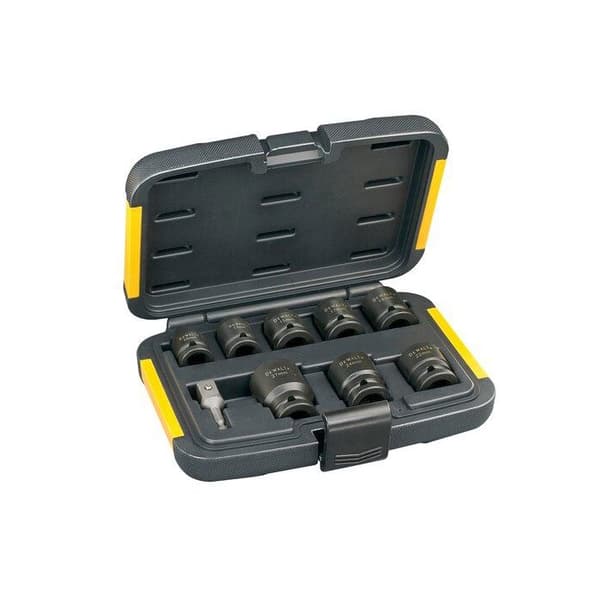 8-delt slagnøgle sæt + 1/4" hexagonal til 1/2" kvadrat adapter - DEWALT - DT7507-QZ