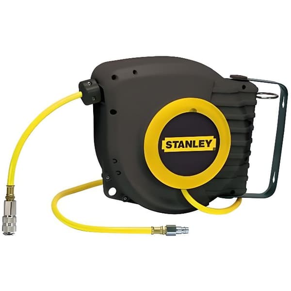 Stanley automatisk tilbageføringsluftslange - 9m - sort, gul