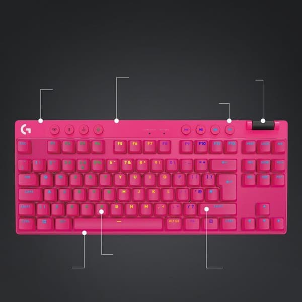 Spilklaviatur - Logitech - G PRO X TKL - Mekanisk - Trådløs - Dynamisk baggrundsbelyst
