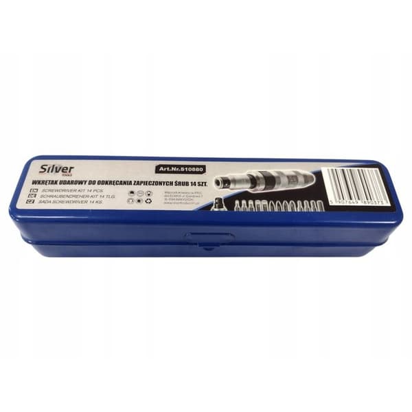 Slagskruvmejsel- och hammarsats, 14 delar, SilverTools S10880