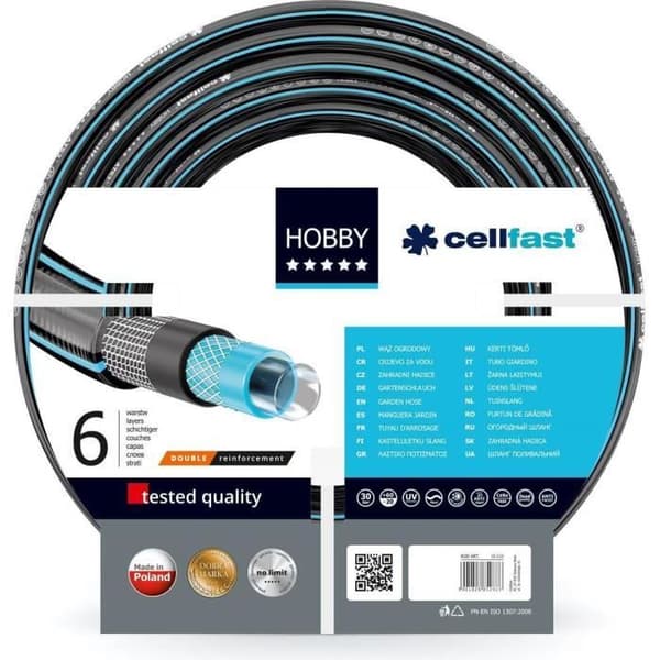 Haveslange - Cellfast - 1/2 - 60m - 6 lag - PVC blå