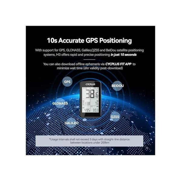 GPS cykelcomputer - CYCPLUS - 2,8" skærm - Bluetooth & ANT+ - 100 timers batteri - IP67
