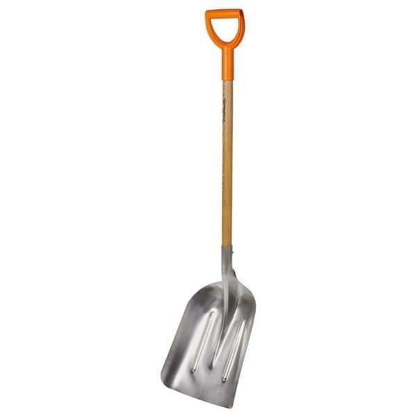 FISKARS Sneeskovl aluminium D-håndtag med træskaft