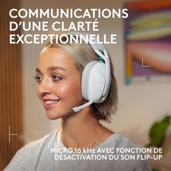 Spelhörlurar - Trådlös - Logitech G - G321 Lightspeed - Vit