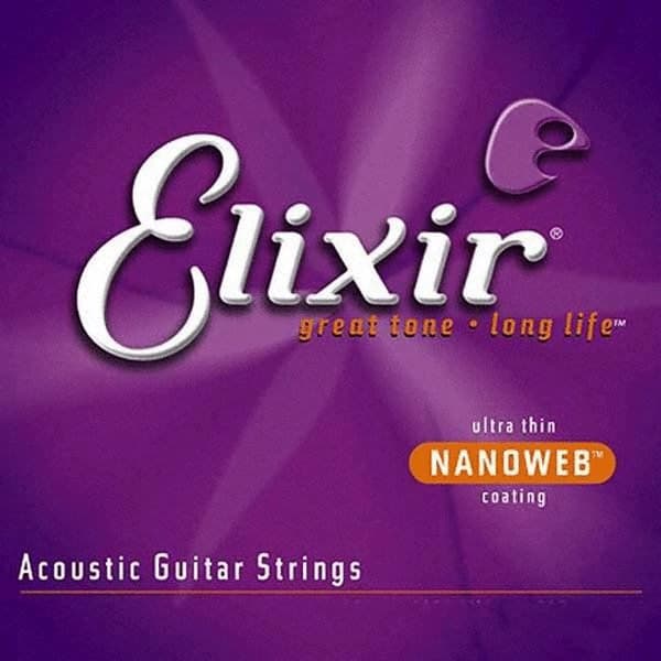 Akustiske guitarstrenge - ELIXIR - POLYWEB - Blød lyd - Medium 13/17/26/35/45/56 - Bronze