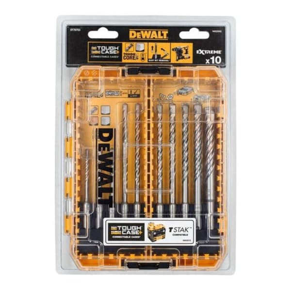 Bor sæt - DEWALT - DT70753-QZ - 10 dele - SDS-Plus - Toughcore system