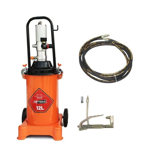 AWTOOLS pneumatiske fedtpistol, 12 liters beholder