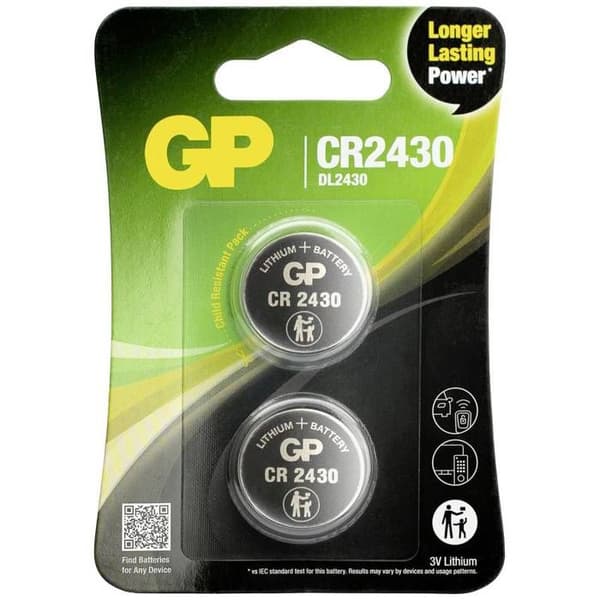 Lithiumknapcelle CR 2430 GP 300 mAh 3 V 2 stk.