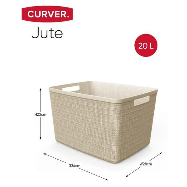 CURVER Rektangulær Jutekurv 20 L - Beige