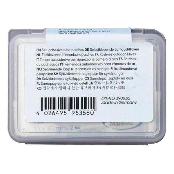 Kit til reparation af luftkammer aerothan uden lim schwalbe (4 lapper)