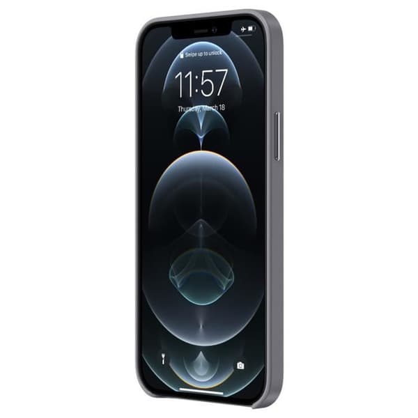 Coque - VALENTA - iPhone 12 Pro Max - Ægte læder - Indvendig foret - Grå