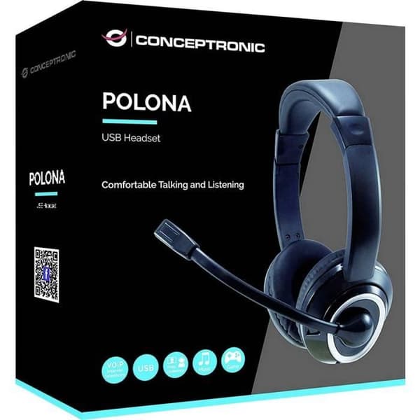 Micro-headset - CONCEPTRONIC - POLONA 01B - USB wired - Circumaural - Sort