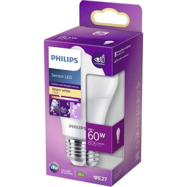 LED-lamppu - PHILIPS - 78273300 - E27 - 8 W - Lämmin valkoinen - A+