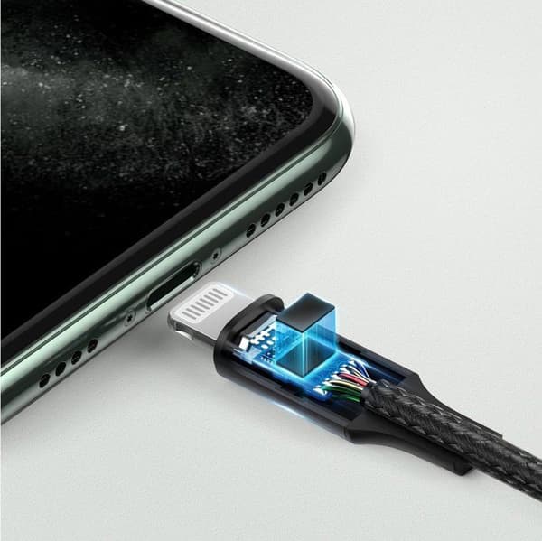Lightning-kabel - UGREEN - 1M - MFi - Jack 3.5mm - Nylonvævet
