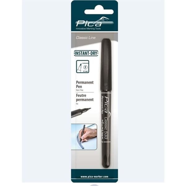 Pica Classic Permanent Filttusch 1 mm Rund Sort