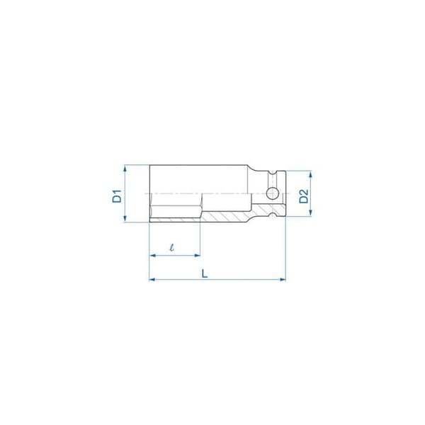 Lang 12-kantet slagnøgle 1/2" - 22 mm