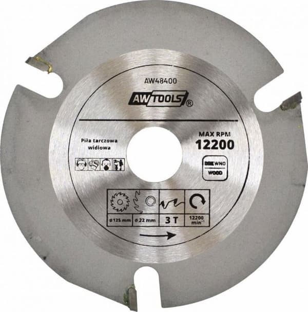 Borekrone - AWTOOLS - AW48400 - Diameter 125 mm - 20 tænder - Farve grå