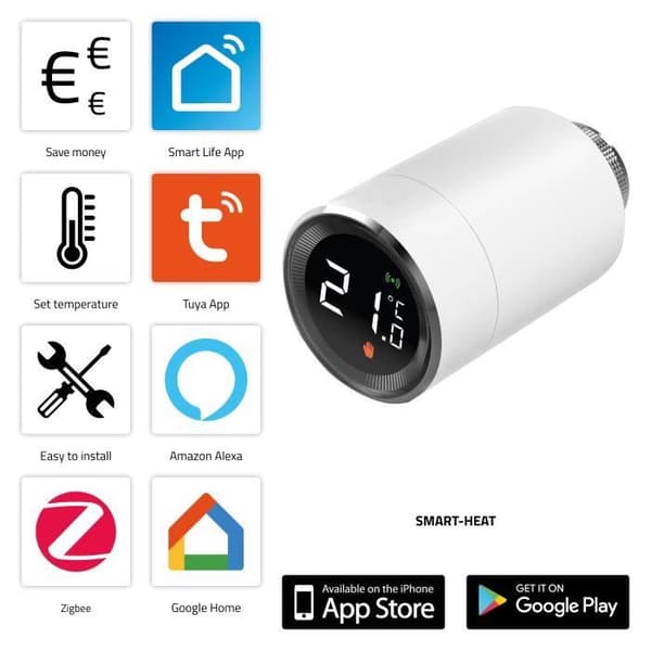 Zigbee Alecto SMART-HEAT10 Smart Termostatventil Hvid