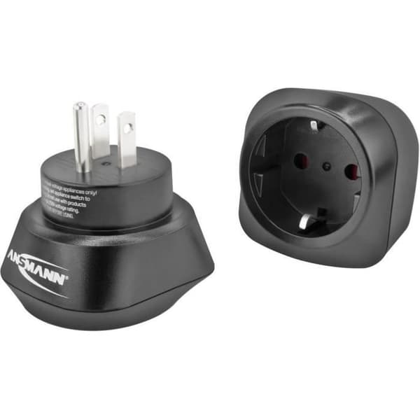 Rejseadapter - ANSMANN - 1250-0032 - EU-stik til US-stik - Til udlandet