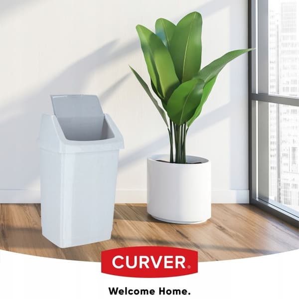 CURVER 9L vippeaffaldsspand i granit - Elegant og holdbart design
