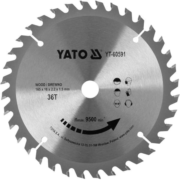 TCT sågblad för trä 165 x 36 x 16 mm