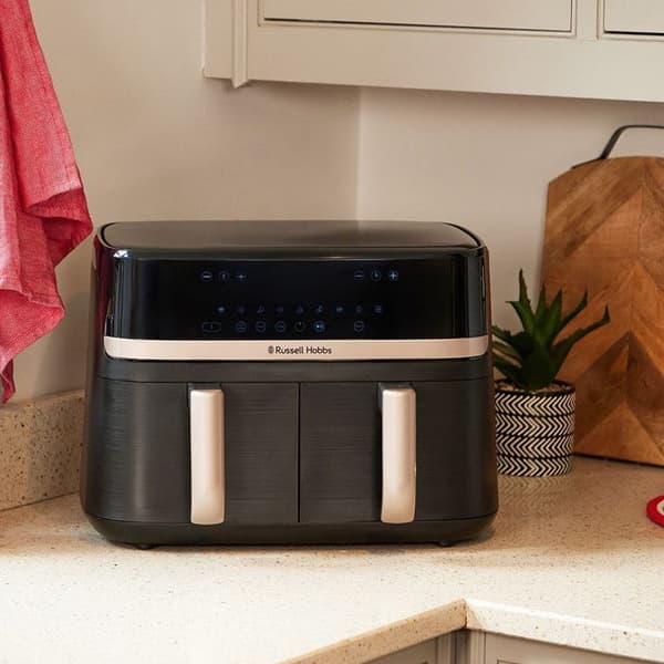Luftfriture - RUSSELL HOBBS - 27680-56 - Dobbelt kurv - 9 L - Sort