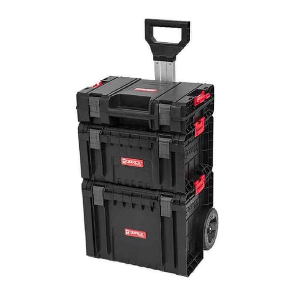 Værktøjskasse - Qbrick - System Pro - På Rulleskøjter - 3 Rum - Sort