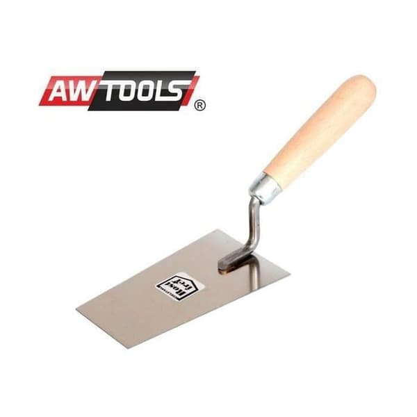 Trapezformet spatel i rustfrit stål AWTOOLS 160 mm, træhåndtag