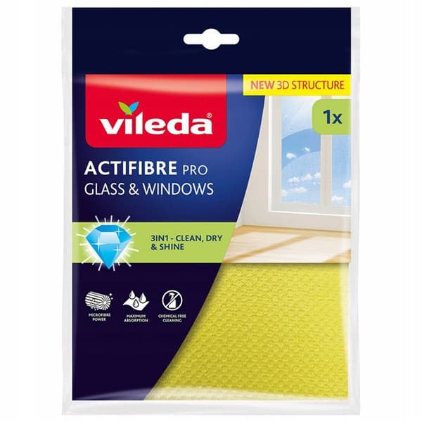 Chiffon Vileda Actifibre Pro til glas og vinduer - Mikrofiber