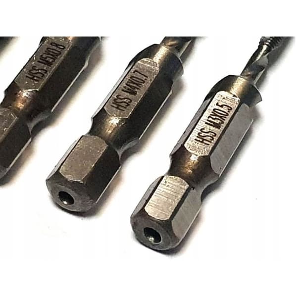 Hexagonale HSS M3-M10 boreværktøjer med adapter 7 dele SilverTools
