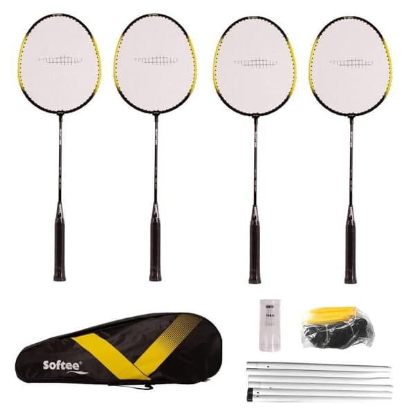 Badmintonset Softee - svart/gul