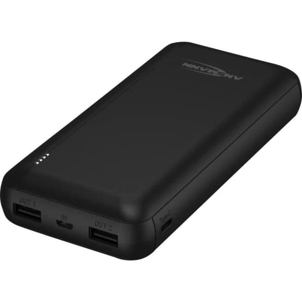 Powerbank - ANSMANN - 20000 mAh - LiPo - Micro USB, USB-C® - Sort