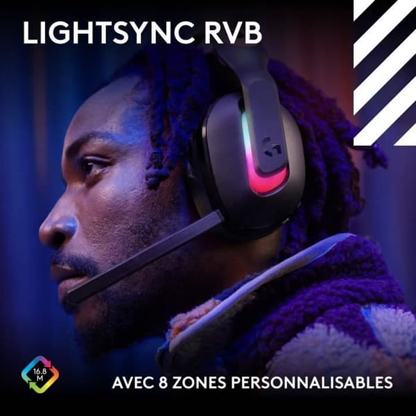 Spelheadset - trådlös - Logitech G - Astro A20 X - Lightspeed - Svart