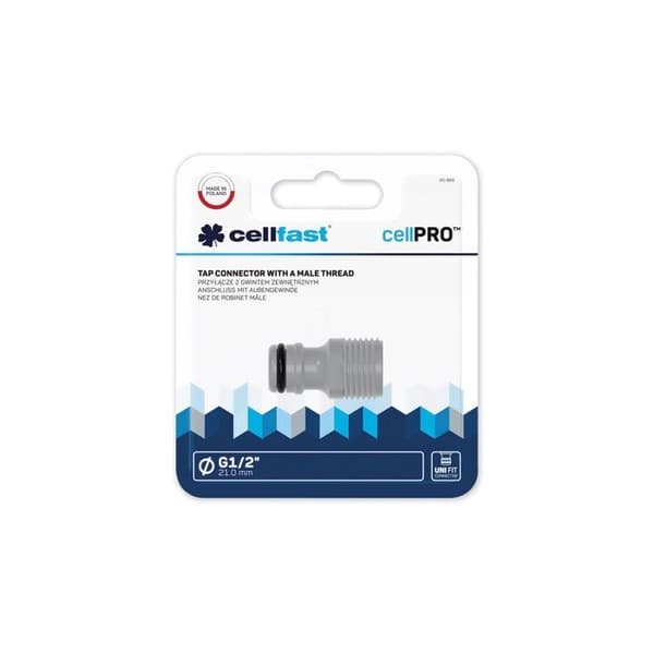 Rørforbindelse - CELLFAST - Ideal Line Plus - Han gevind - 1/2'' - Plastik