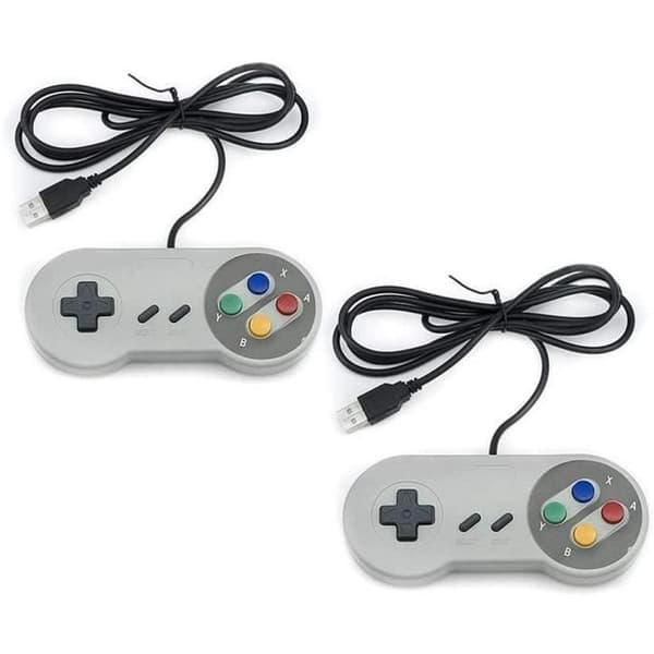 2 Pakke Snes-NES Imitation Controller USB - Klassisk Retro Spilcontroller Kompatibel med Spil-PC, Computer, Computer P[J15]