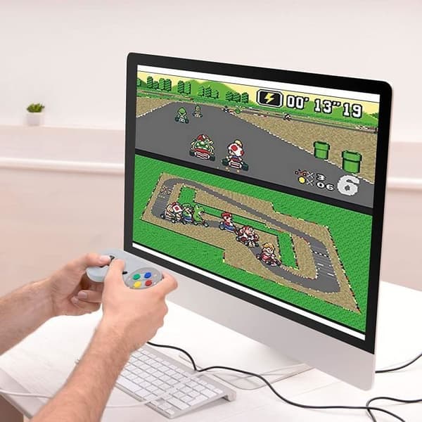 2 Pakke Snes-NES Imitation Controller USB - Klassisk Retro Spilcontroller Kompatibel med Spil-PC, Computer, Computer P[J15]