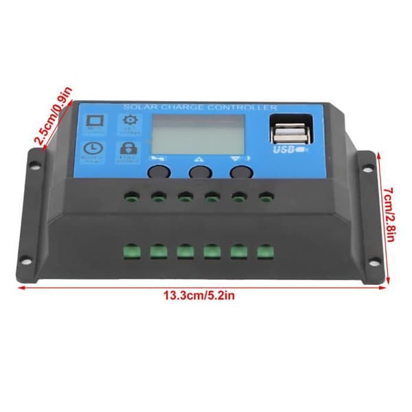 Garosa Solar Controller 30A 30A LCD Solar Charge Controller Auto Identifiering 12V 24V PWM Control